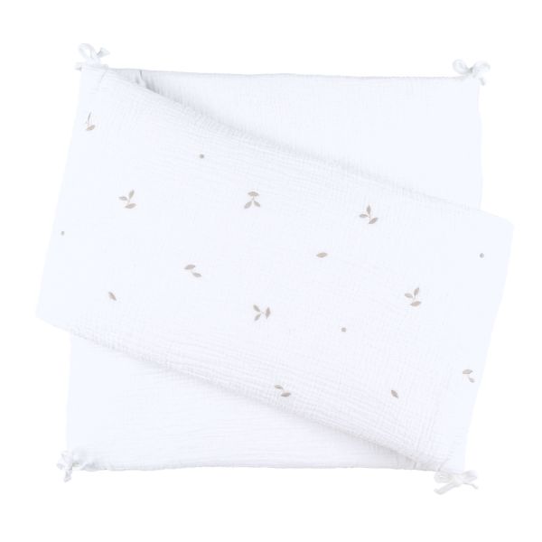 Noukie's F&O Bedomrander Met Borduursel - Mousseline - Wit