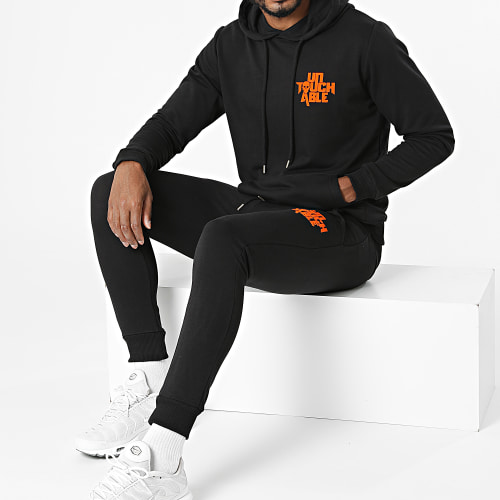 Ensemble De Survêtement Logo Back Noir Orange