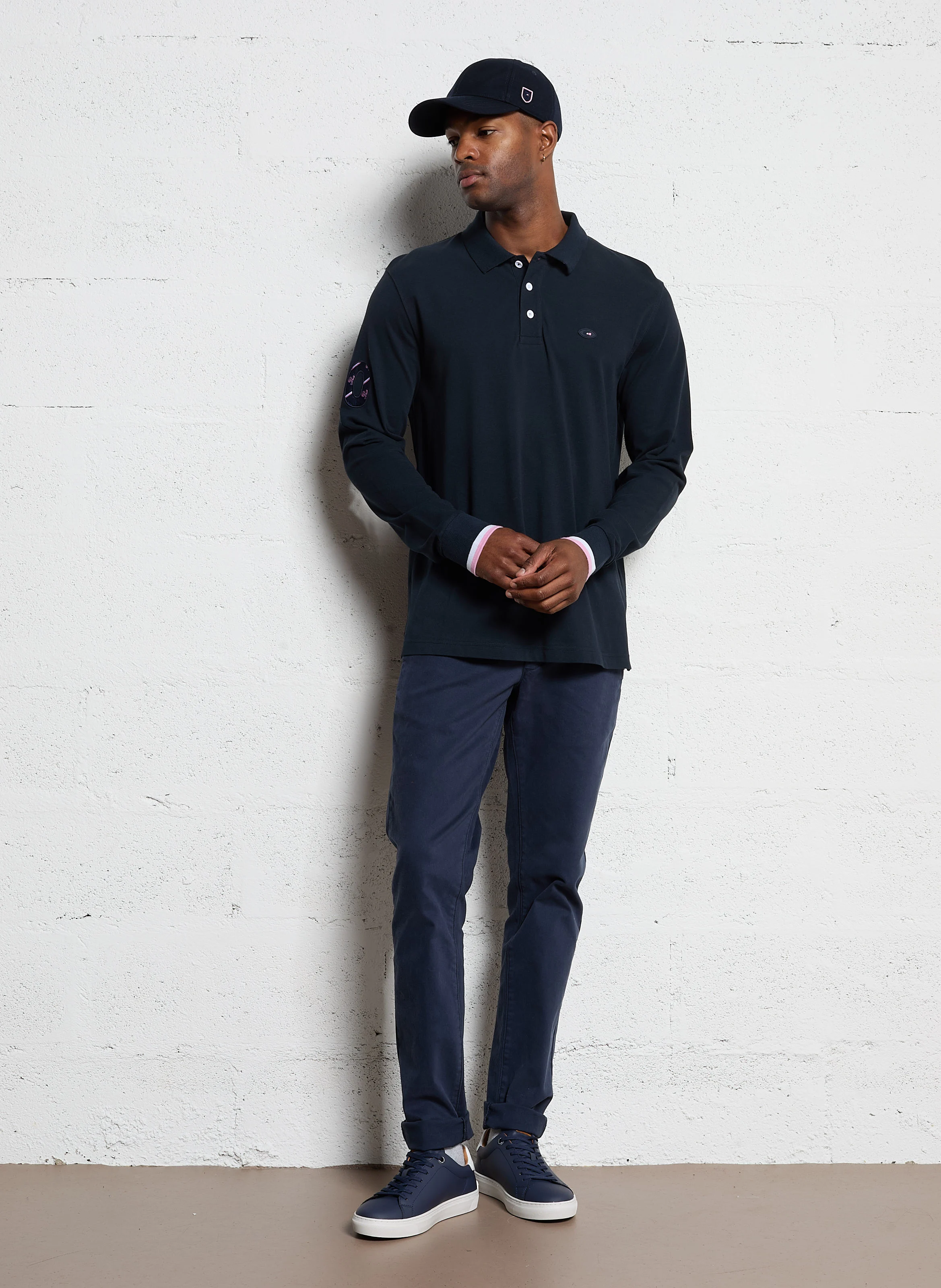Polo droit en coton | Bleu