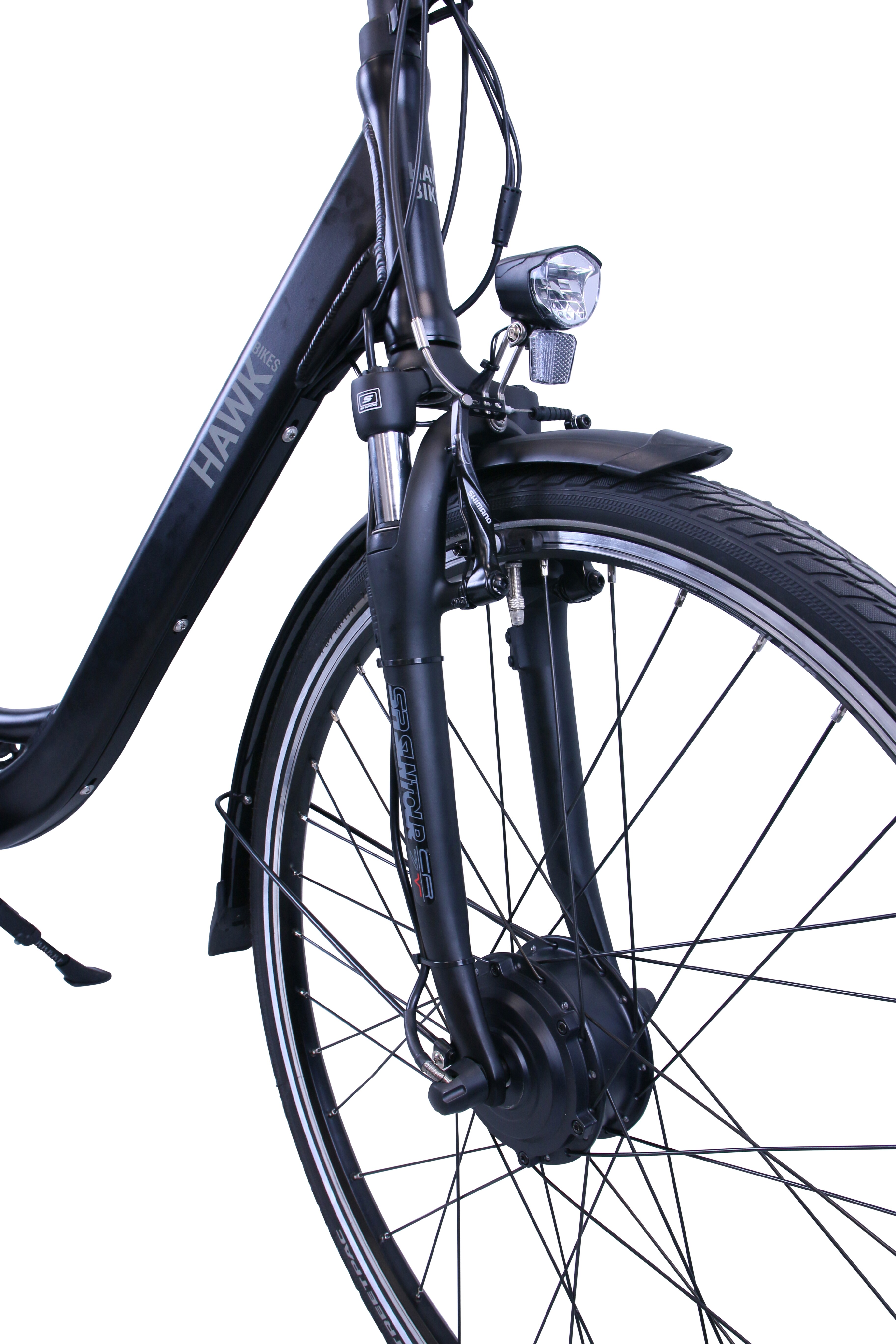HAWK eCity Wave White - Damen 28 Zoll , Schwarz – versch. Farben - E-Bike mit leichtem Aluminiumrahmen I Shimano 7 Gang Nabenschaltung