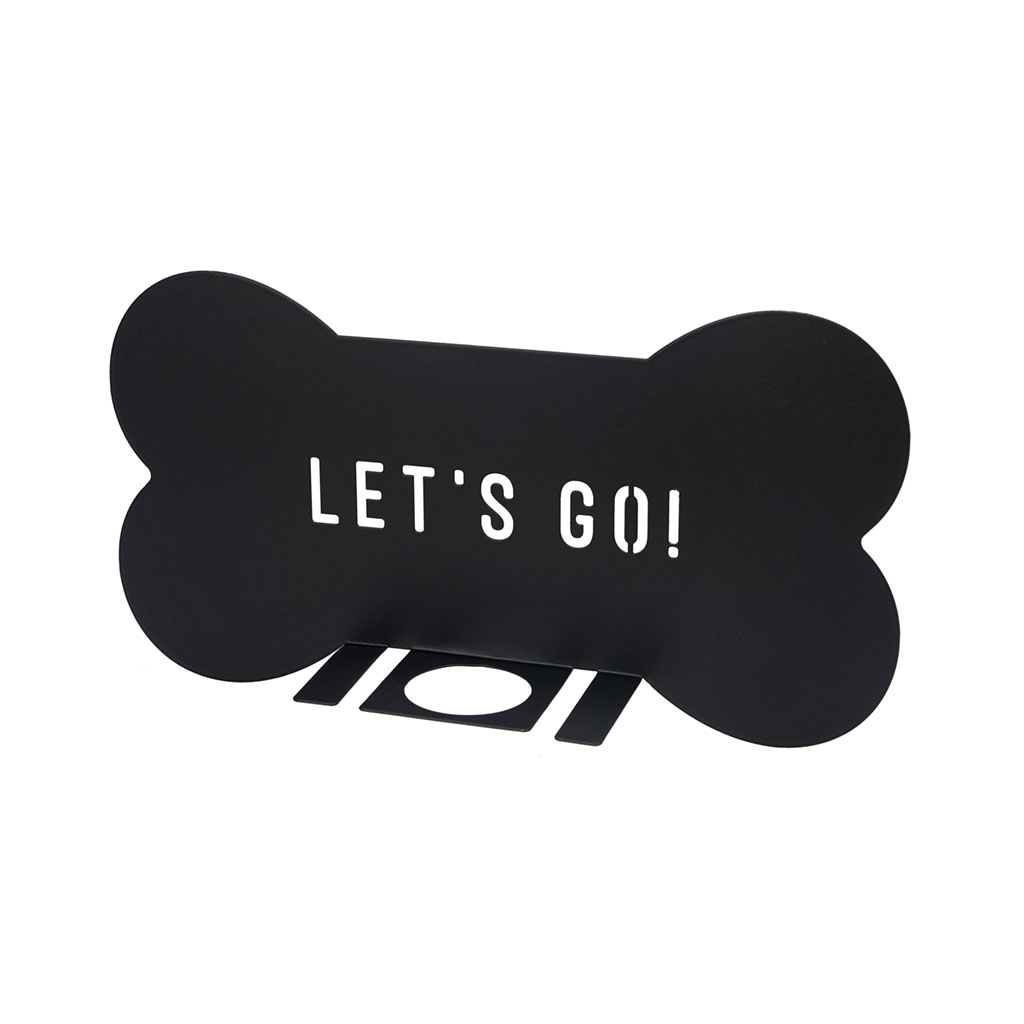 Organizador de acessórios para animais de estimação Balvi Biscuit, cor preta, metal, 38x20 cm