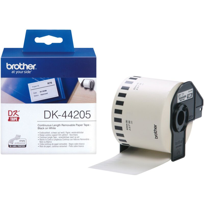 Etiquette papier continu 62 mm x 30,48 m Brother DK44205