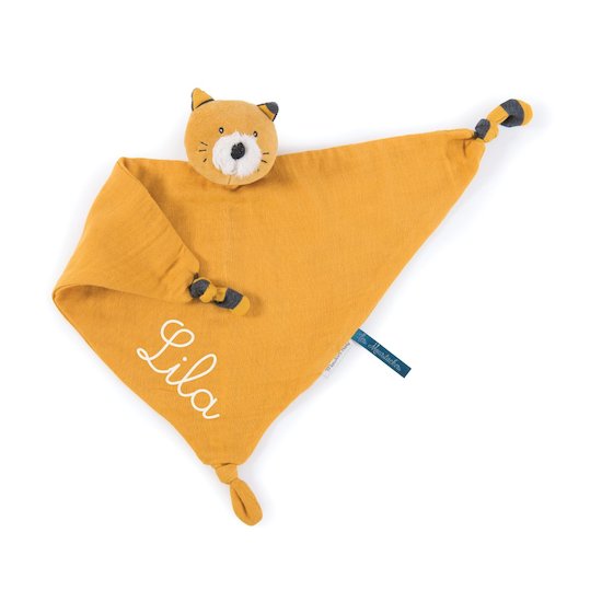 Doudou lange   Chat moutarde Lulu les moustachse        de               Moulin Roty