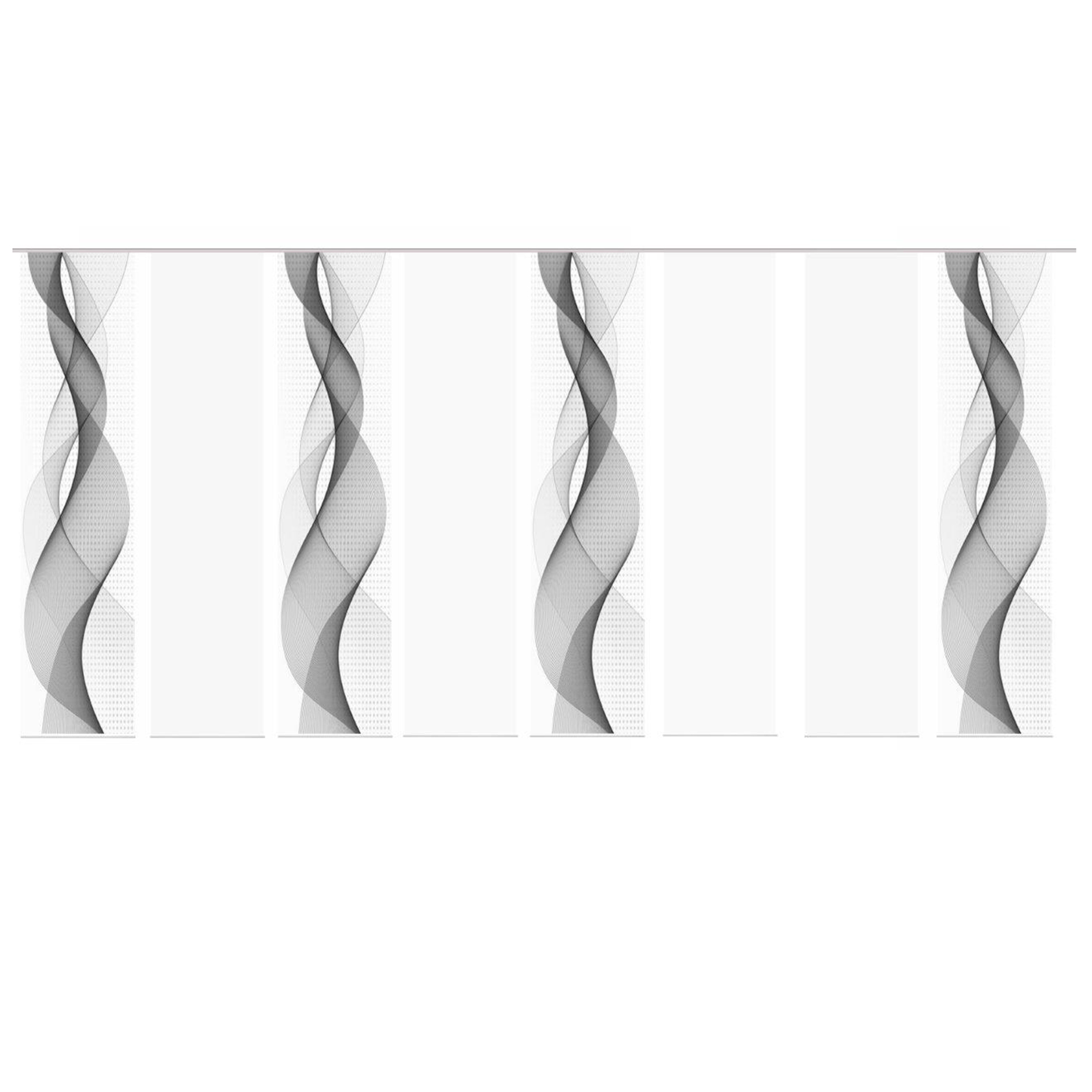 8-teiliges Schiebevorhang-Set OPALIA - grau - je 60x245 cm
