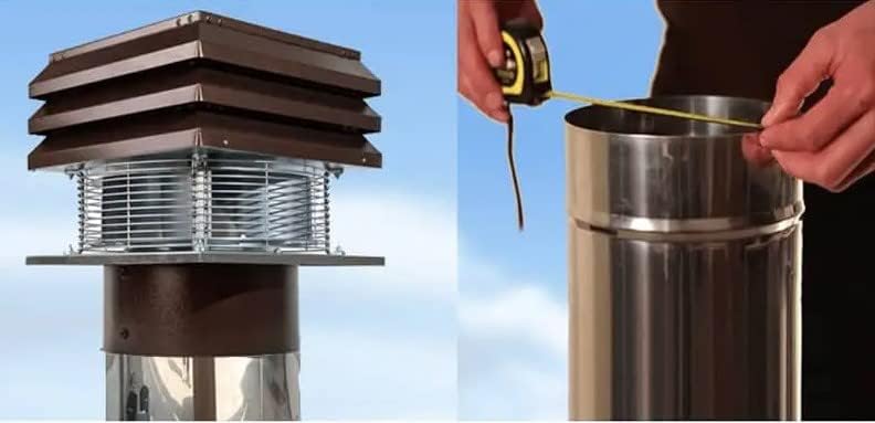 Gemi Elettronica Rauchsauger für Runden Kamin 250 mm mit 6-Stufigem Regler, Absaugung 3800 m³/h, Klasse H Motor