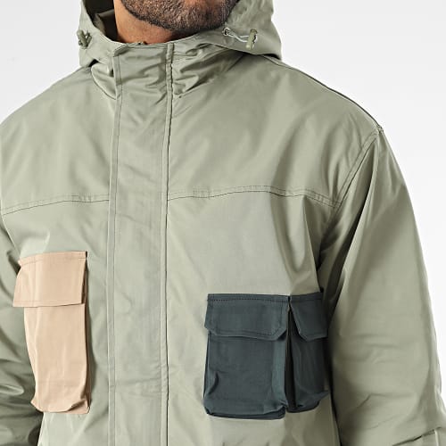 Ensemble Veste Zippée Et Pantalon Cargo Vert Kaki