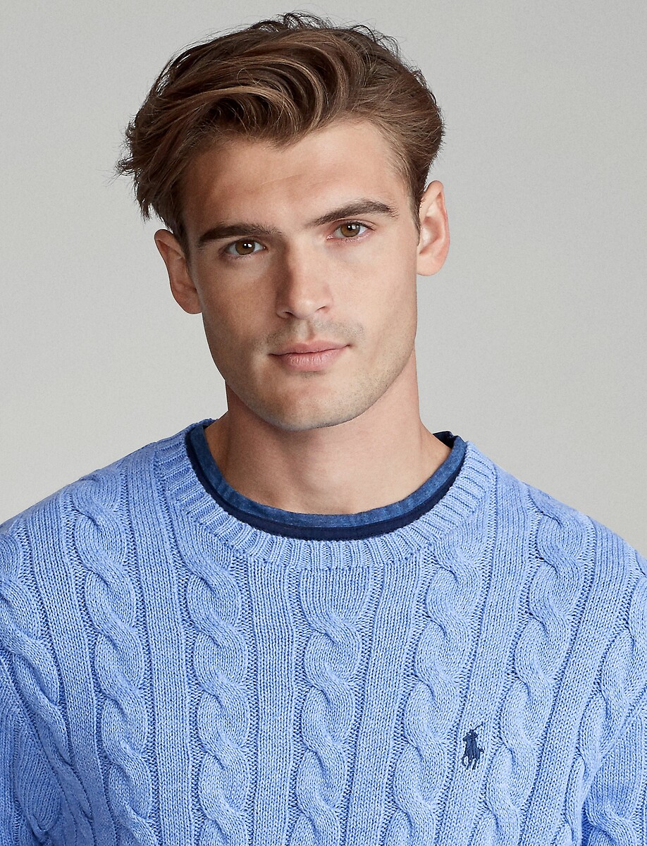 POLO RALPH LAUREN<br>Suéter de algodão trançado