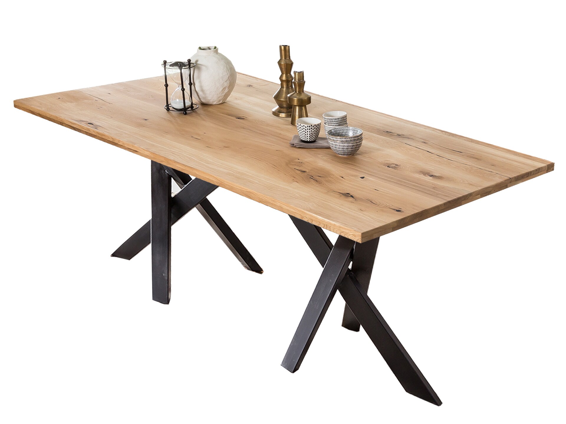 Tisch 200x100 Wildeiche Metall Holztisch Esstisch Küchentisch Speisetisch Küche