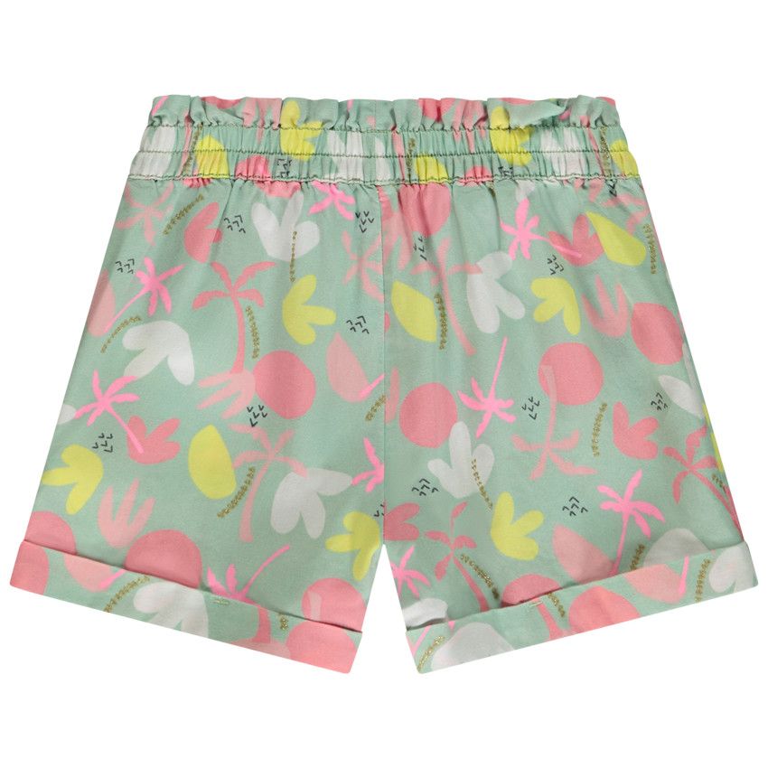 Short en toile imprimé fantaisie pour fille - Vert