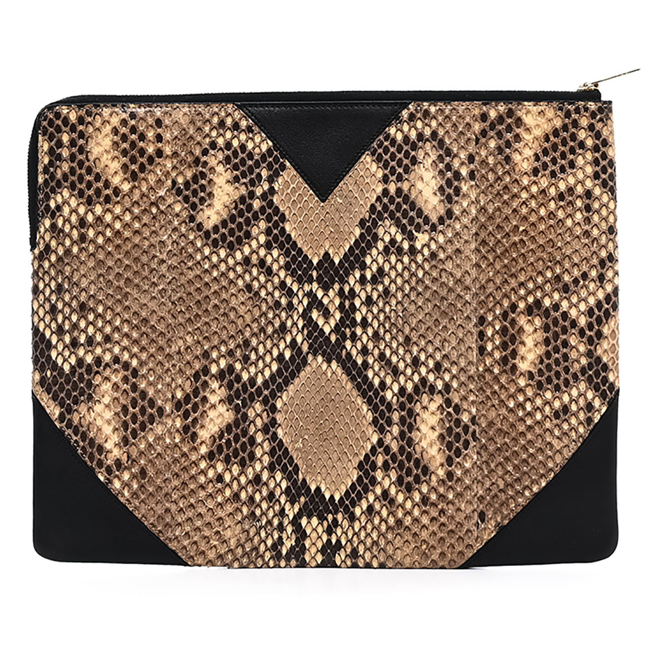 Celine Pochette en Python & Cuir beige - Très bon état - 25x20 cm