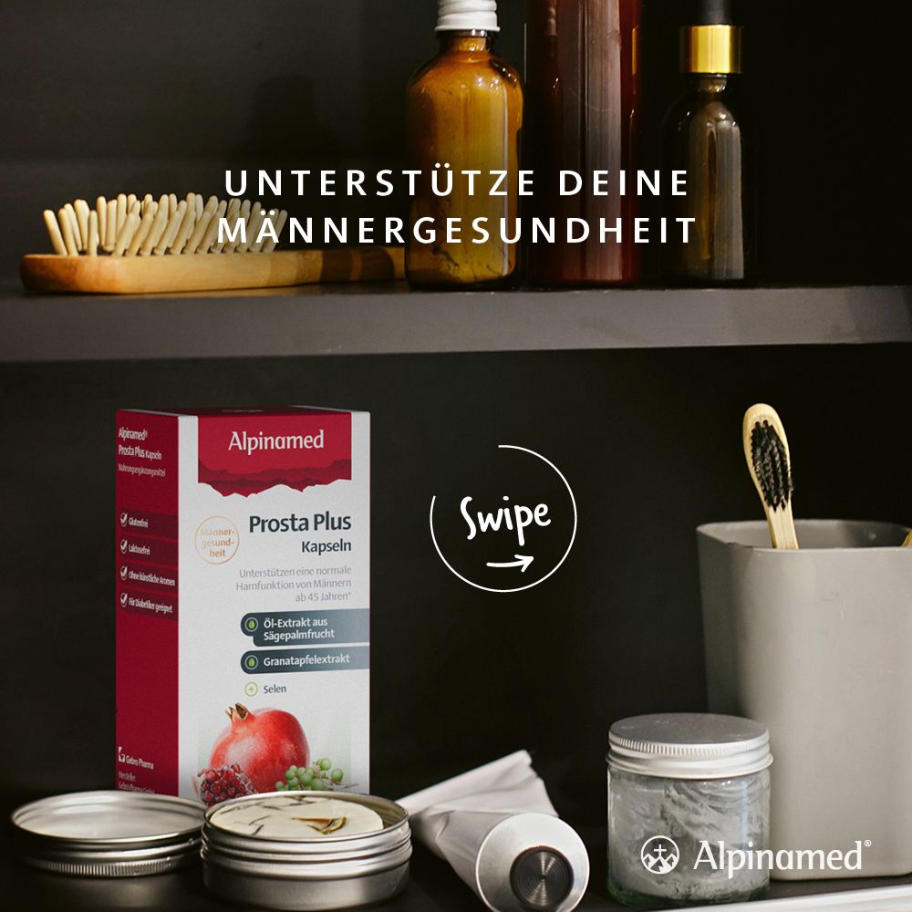 Alpinamed® Prosta Plus Kapseln unterstützen eine normale Harnfunktion von Männern *