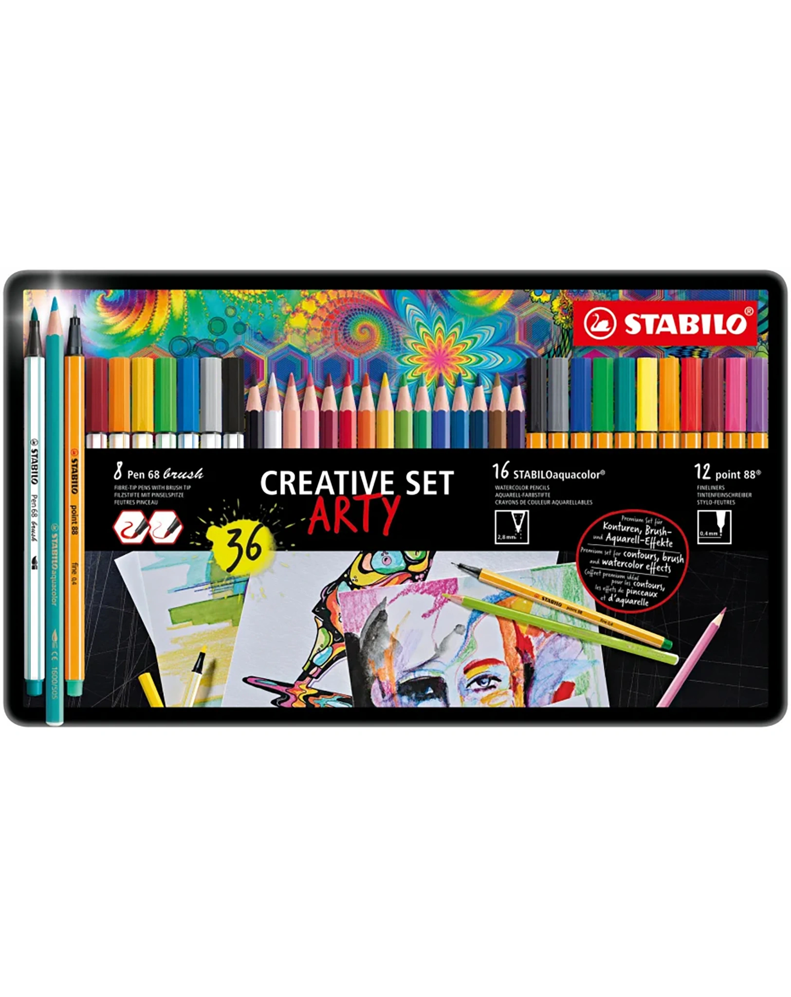 Stifte-Set STABILO® CREATIVE SET ARTY 36er Etui