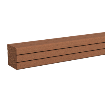 Tuinpaal vierkant Azobe hardhout ca. 6,5 x 6,5 cm, lengte ca. 270 cm