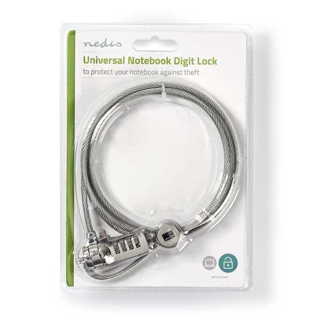 Nedis Notebook Lås | Type af lås: Ciffer | 1.80 m | Zinc Alloy