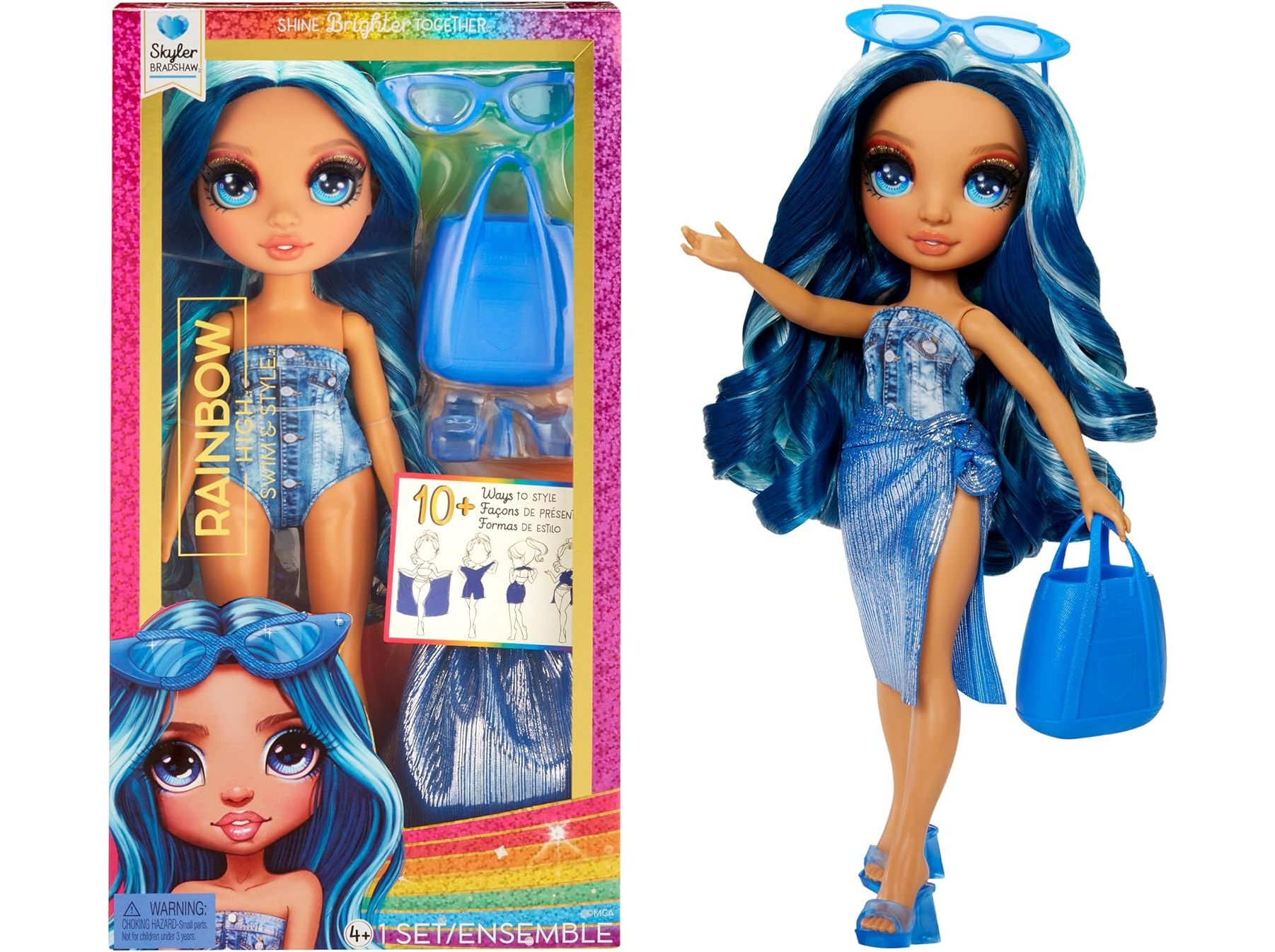 BONECA SWIM & STYLE RAINBOW HIGH SKYLER (BLUE)