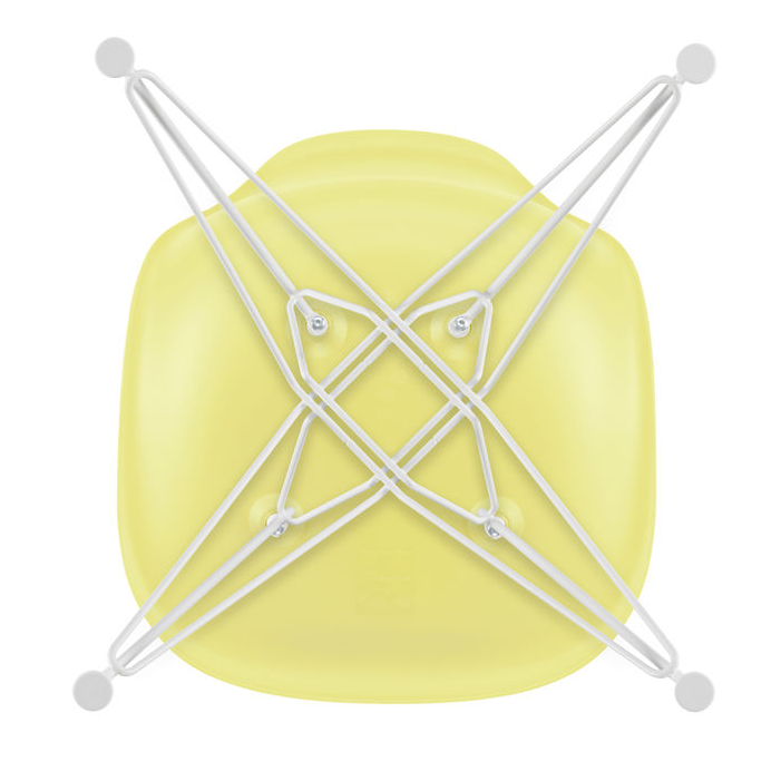 Eetkamerstoel DSR RE wit onderstel citron
