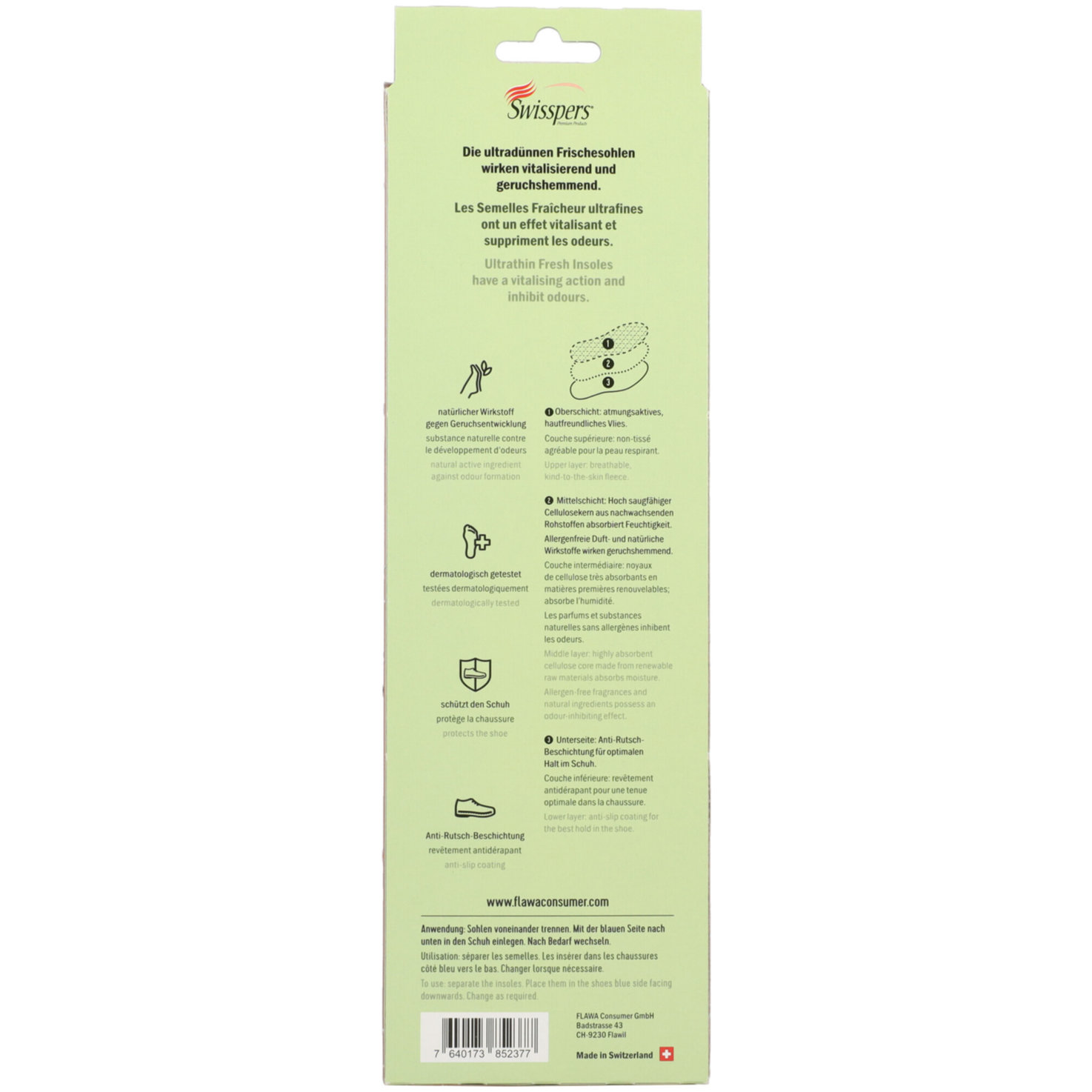 Swisspers Frischesohlen schwarz S 36 - 38