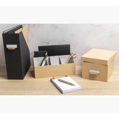 Exacompta OfficeByMe - Organiseur de bureau 4 compartiments - beige