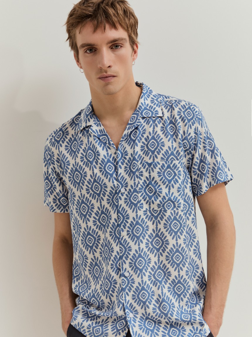 Camisa de manga curta estampada