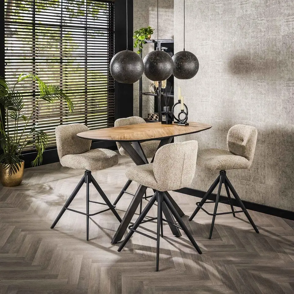 Bartafel Organisch - Naturel Gerecycled Teak - 140x80x92cm