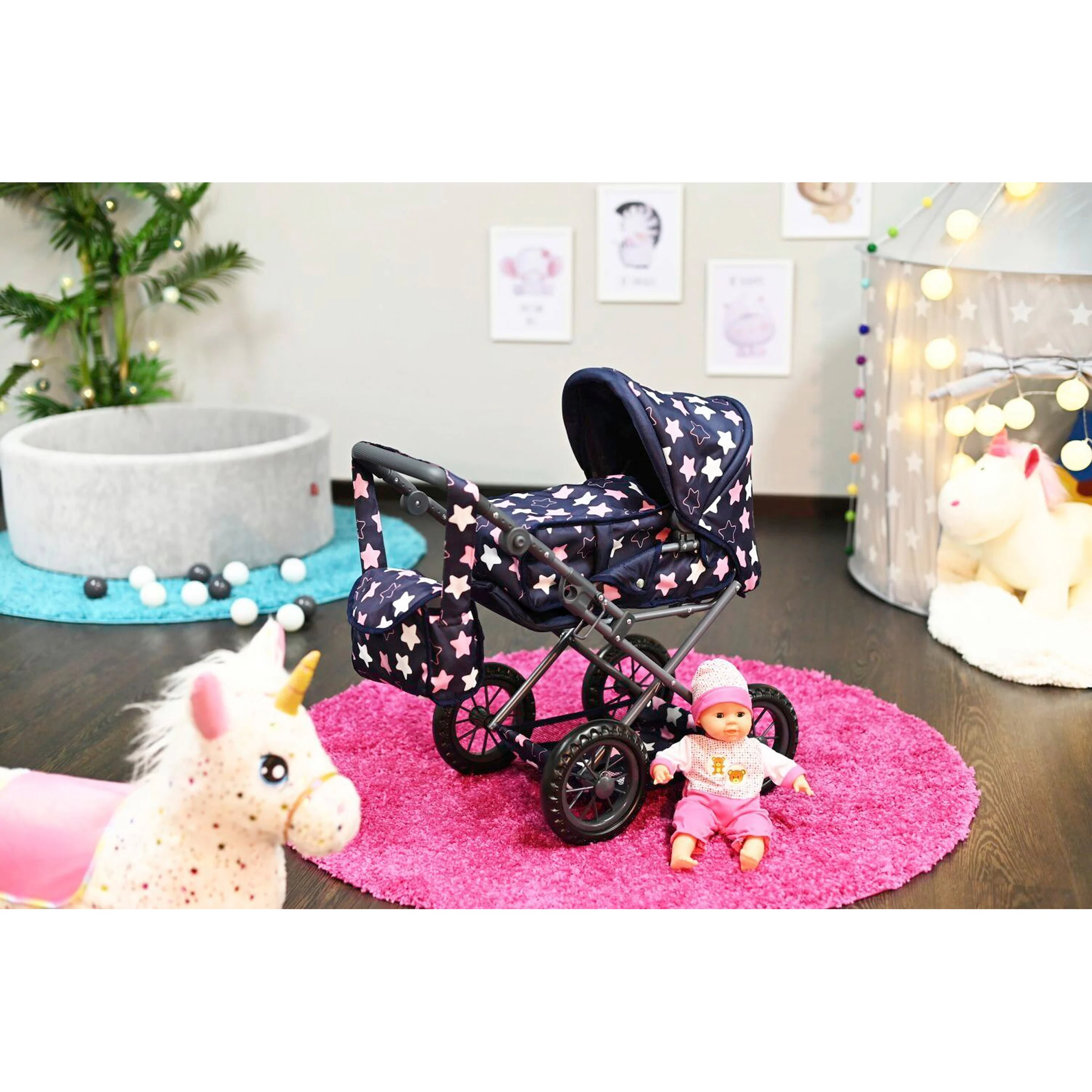 Knorrtoys Puppenwagen Ruby Star blue pink