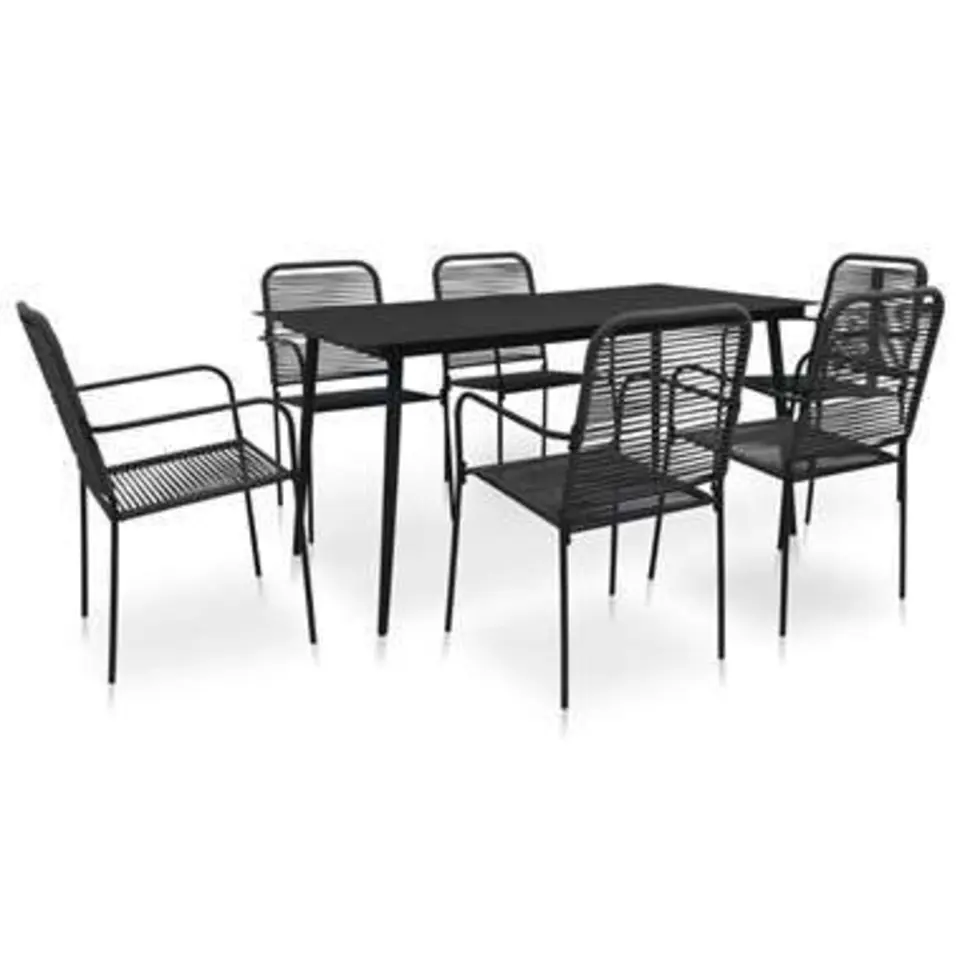 vidaXL - Eetset - Zwart - Staal