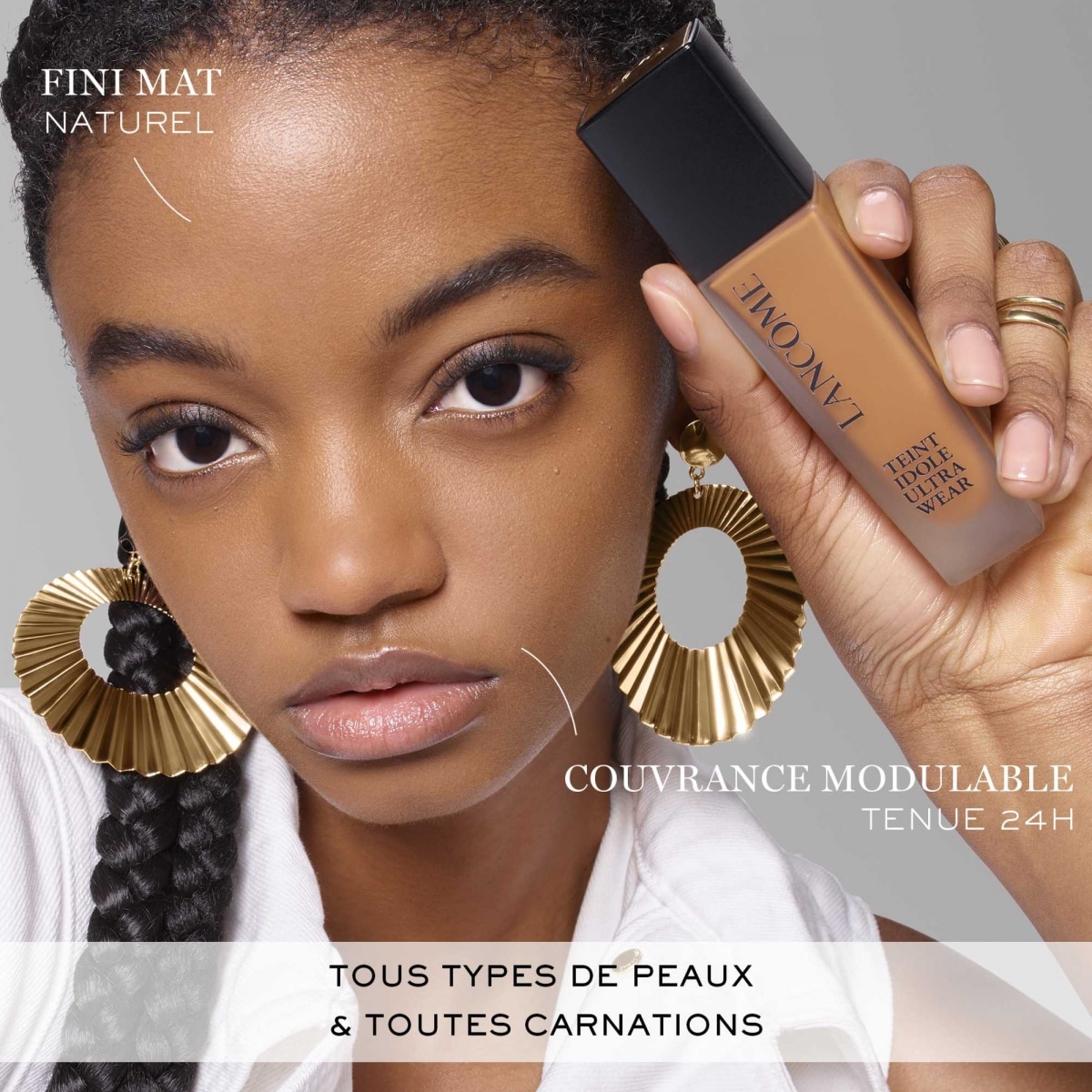 LANCÔME Teint Idole Ultra Wear Fond de Teint 24h Fini Mat Naturel SPF35 - Enrichi en Soin