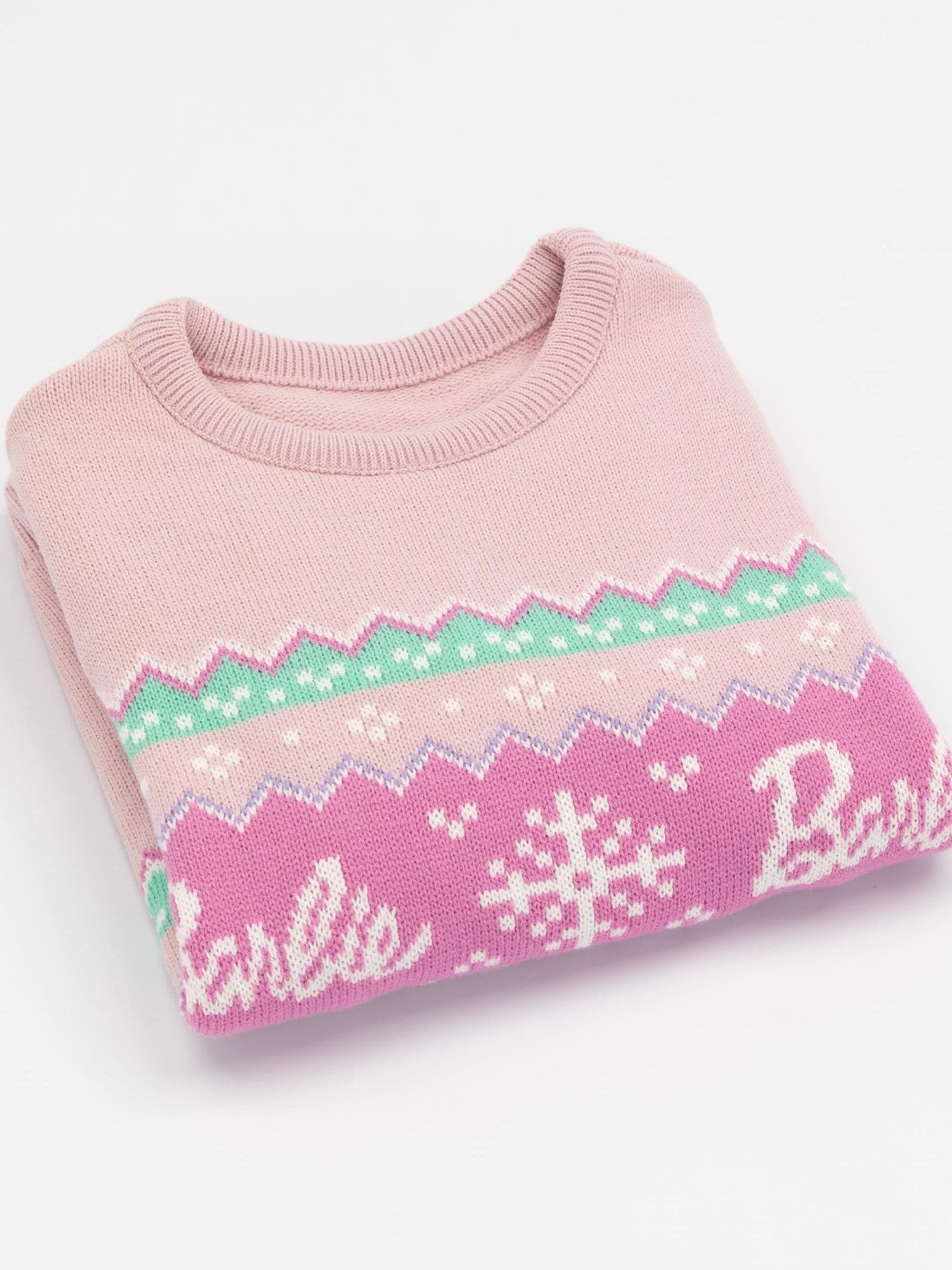 Roze met Barbie - Vanilla Underground kinderkersttrui