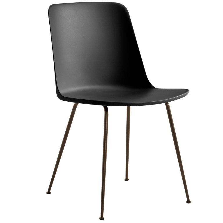 &tradition Rely HW6 stoel zwart, bronzed onderstel