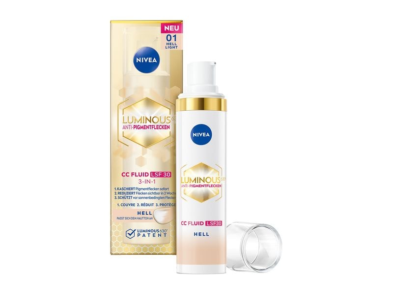 NIVEA CC Cream Cellular Luminous630 3-in-1 LSF30 Light CC-Fluid kaschiert, reduziert und schützt vor Pigmentflecken