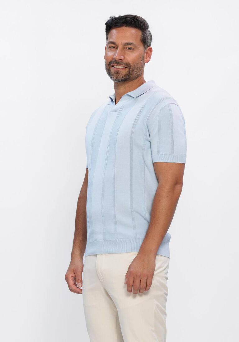 lichtblauwe gentiluomo polo polo no buttons ss