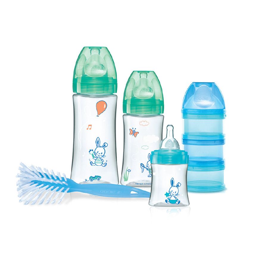 Kit nouveu-né Les essentiels - Bleu/vert - Doré