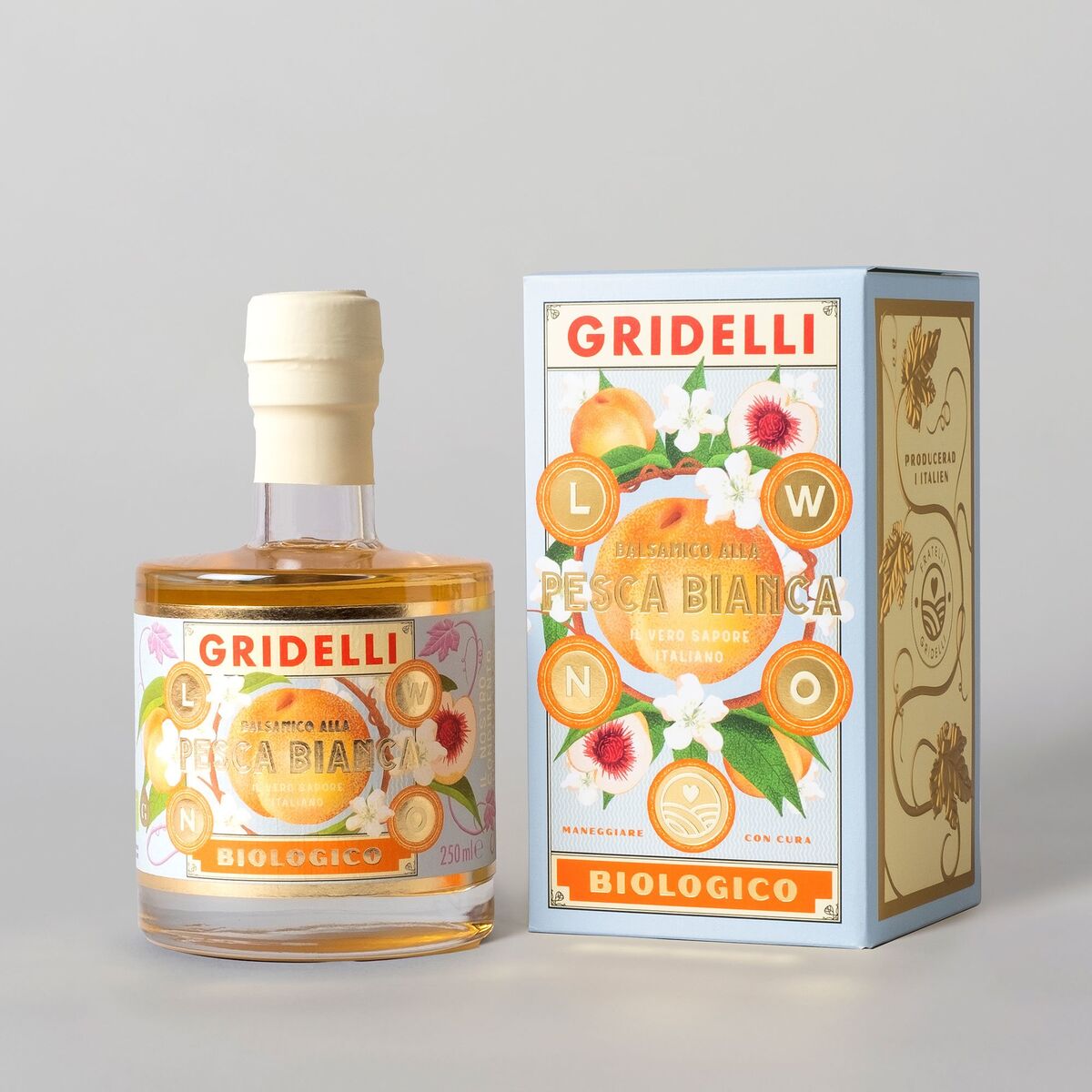 Balsamico Alla Pesca Bianca hvit balsamicoeddik, 250 ml