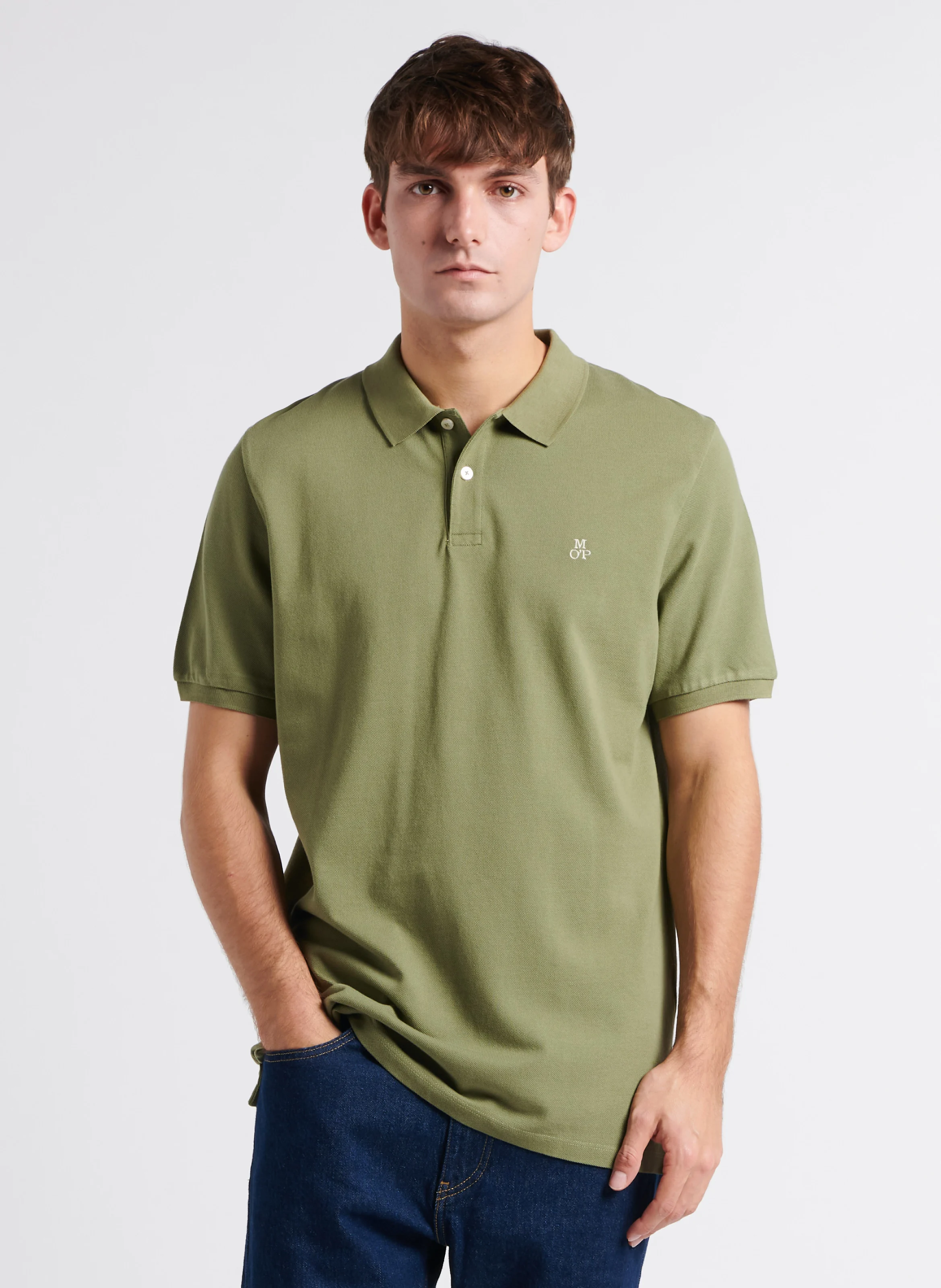 Polo regular-fit en coton | Kaki