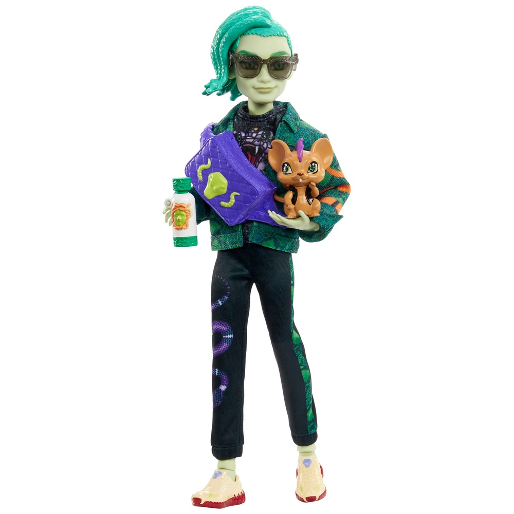 Monster High Deuce Gorgon Puppe mit Haustier und Zubehör