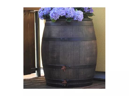 Récupérateur d'eau de pluie en polyéthylène avec robinet chromé Barrel 350 litres