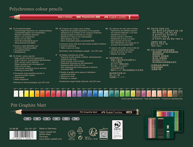 Gavesett Polychromos & Pitt Graphite Matt Small 32 deler Faber Castell
