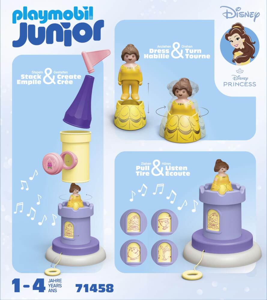 PLAYMOBIL 71458 1.2.3 & Disney: Belles Spielturm mit Melodie