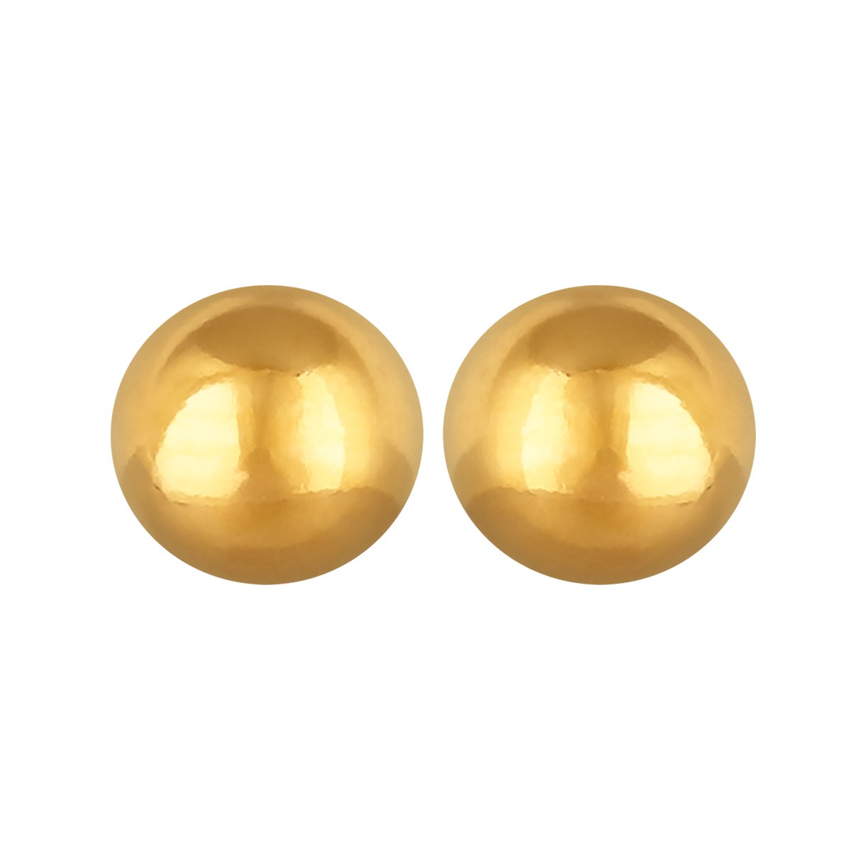 Boucles d'oreilles acier jaune boule 6MM