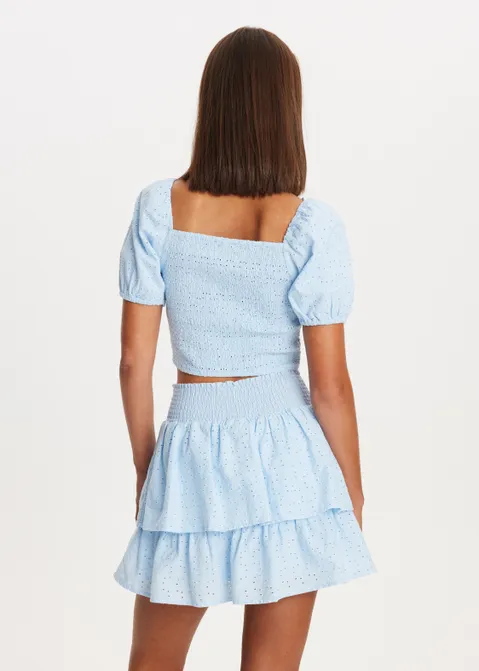 Top met broderie blauw (BLW.L)