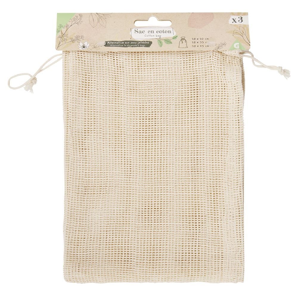 Sac en coton blanc x3