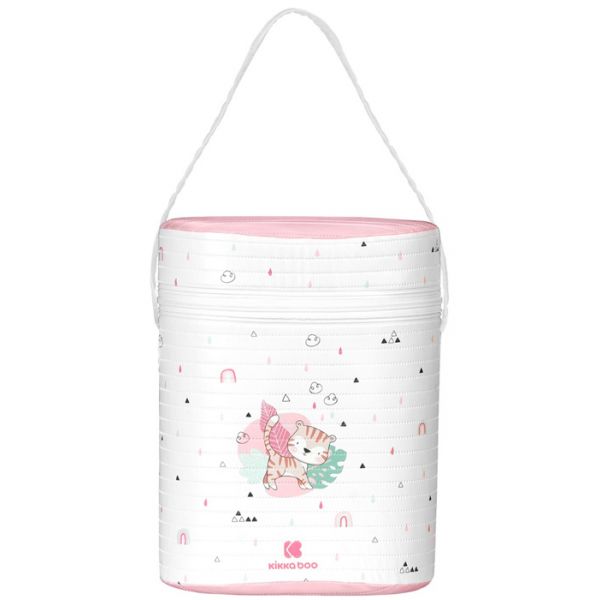 Kikkaboo Porta Biberões Térmico Doble Savanna Rosa