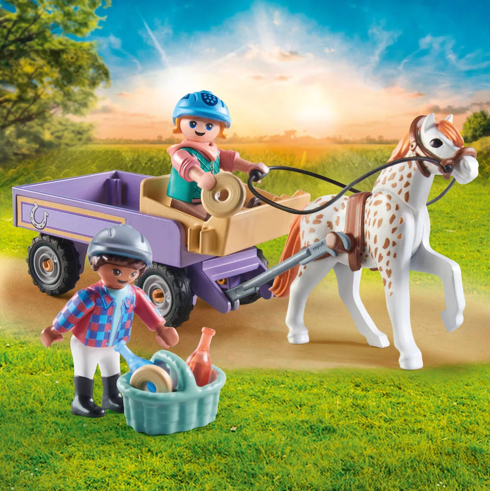 ENFANTS AVEC CALECHE ET PONEY - 71496
