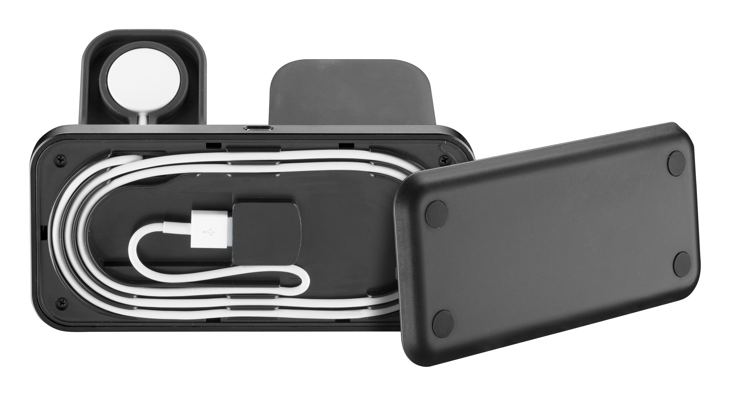 (15W) 3in1 Trio Qi Wireless Charger Ladestation für Apple iPhone / Apple Airpods / Apple Watch (WIRELESS3IN1IPHK) - Schwarz