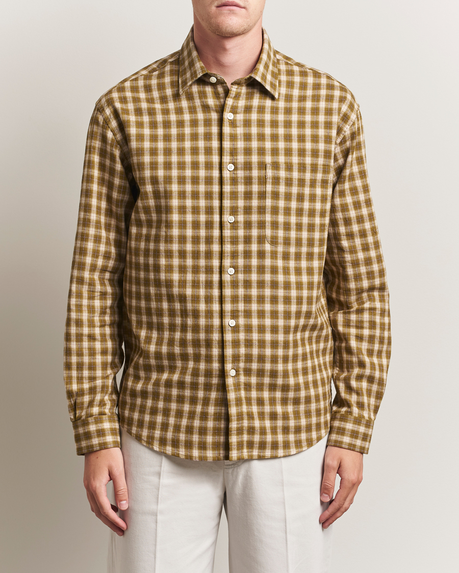 NN07 Deon Flannel Checked Shirt Green