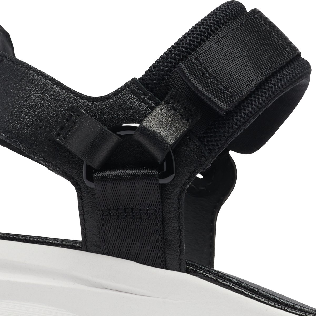 SOREL-Y-strap high-Sandales à brides sportives - Petit talon compensé - Noir/Blanc