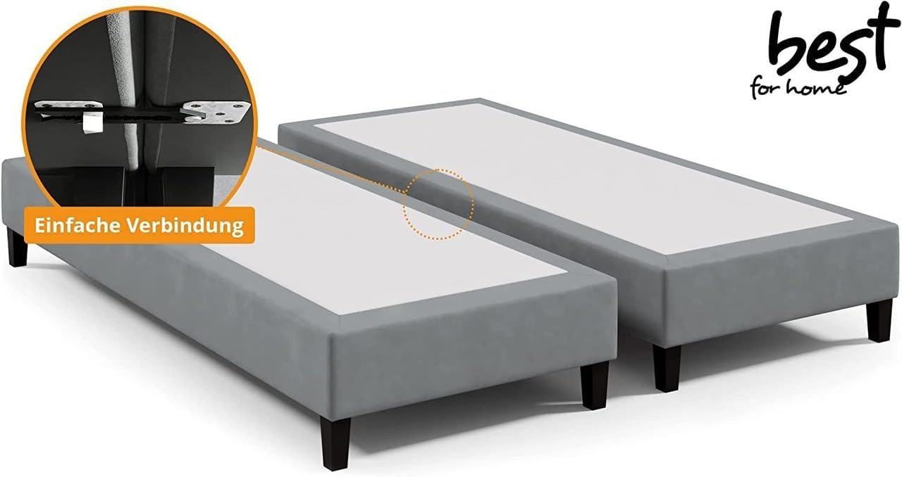 Hotelbett Boxspringbett Bettgestell Boxspringgestell 100x200 cm Beige Boxspring Rahmen ohne Matratze