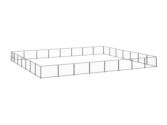 Chenil extérieur cage enclos noire 800 x 700 x 70 cm 02_0000543