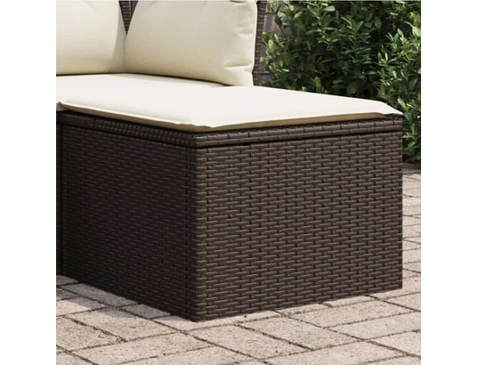 VIDAXL - Pouf Tabouret de jardin avec coussin brun 55x55x37 cm résine tres...
