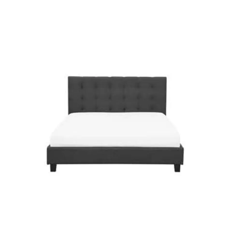 ROCHELLE - Tweepersoonsbed - Donkergrijs - 160 x 200 cm - Polyester